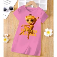 Girls' house dress aged 2-13 years, Ballerina Cappucina Latte DTF motif Girls'/ dress aged 2-13 year