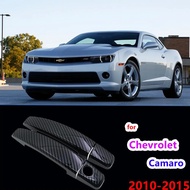 Black Carbon Fiber For Chevrolet Camaro 2010 2011 2012 2013 2014 2015 Door Handle Cover Sticker Decorations Car Accessories