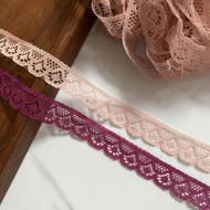Decorative poly mesh lace, many colors, size 1.1cm to 2cm (10 meters)