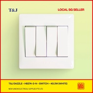 [SG LOCAL SELLER] T&J DAZZLE HB274-2-N 4-Gang 2-Way Wall Switch (White)