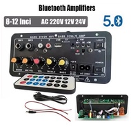 Kit Papan Modul Power Amplifier Board Stereo AC DC 2 Mic HIFI Bass Audio Speaker Bluetooth USB FM Ra