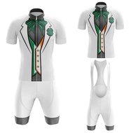 hot style Cycling Jersey Set White Men Cycling Clothing Bib Shorts Breathable Gel Pad MTB Bike Suit