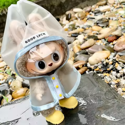 Labubu 3.0 Dolls Outfit Cute Rain Coat & Shoes for 15-17cm Labubu Boots Toys Casual Sports Dolls Acc