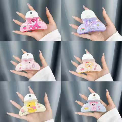 New Disney Winnie The Pooh Hairpins Women Cute Lotso CookieAnn Hair Claws Girl ShellieMay Hairclips 