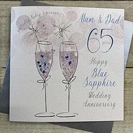 WHITE COTTON CARDS Mum & Dad 65th Wedding Anniversary Card Handmade (DA65-M)