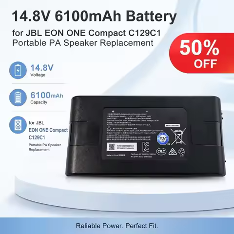 14.8V 6100mAh Battery for JBL EON ONE Compact C129C1 Portable PA Speaker Replacement