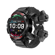 GT100 2 in 1 Smartwatch with TWS Earbuds 1.43 Inch 128MB Round Waterproof Music MP3 Speaker NFC Smar