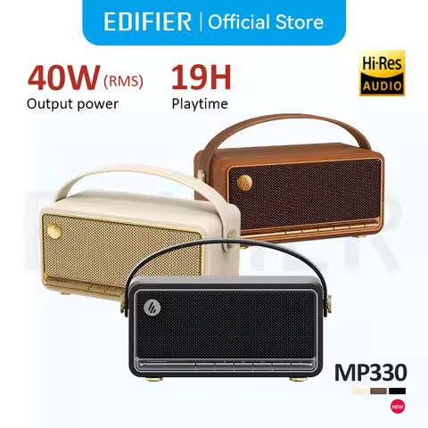 Edifier MP330 Portable Bluetooth Speaker Bluetooth V6.0 Hi-Res Audio USB-C TF Card Inputs Stereo Pai