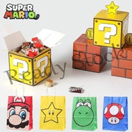 【hot sale】 ❁☽◐ B41 12pcs Super Mario Bros Gift Bag Candy Box Yoshi Toad Stars Mario Bros Cosplay Anime Characters Beautifully Wrap Gifts