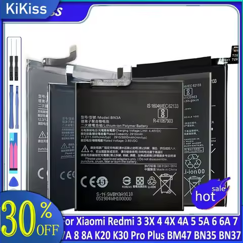 Battery For Xiaomi Redmi 3 3X 4 4X 4A 5 5A 6 6A 7 7A 8 8A K20 K30 Pro Plus BM47 BN35 BN37 BN40 BN42 