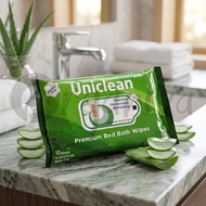 UNICLEAN Premium Bed Bath Wipes with Chlorhexidine Gluconate (CHG)(32cm x 32cm) No Rinse, Lint Free 