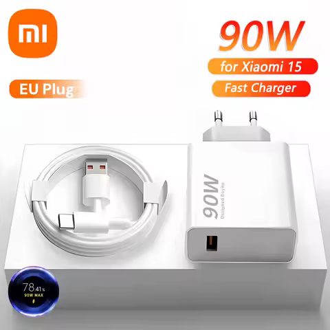 Xiaomi Original 90W Charger Fast Turbo Charging Eu Wall Power Adapter 6A Type C Cable For Mi 15Ultra