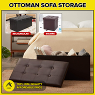 Annil Ottoman Rectangular Sofa Storage Stool Sit Sofa Folding Box Chair Organizer Box