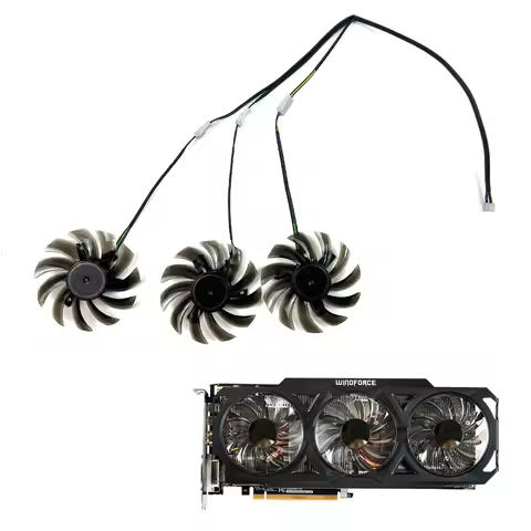 75MM T128101SU R9 290 R9 380X Cooler Fan For Gigabyte GTX960 GTX970 GTX 980 760 670 580 7950 Graphic