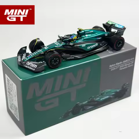 MINIGT 1:64 Aston Martin AMR24 #14 Fernando Alonso 2024 F1 alloy Car Model 999