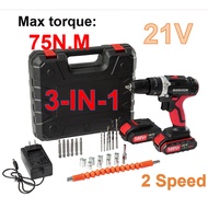 NEW 100% 2 Speed 588VF Cordless Impact Drill 3 Mode Electric Screwdriver Rechargeable Battery