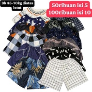 outfit cowok cewek berwarna celana pendek boxer pria wanita bb 45-70kg kolor boardshort promo isi 5-