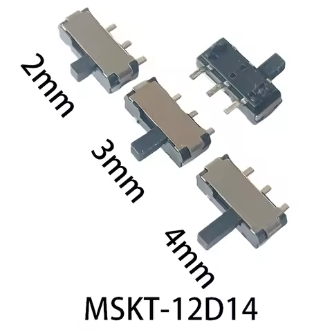 Micro Slide Switch,3Pin DIP 1P2T 2Positons,PCB Mounting Interruptor Toggle Switch,PER 20PCS,MSKT-12D