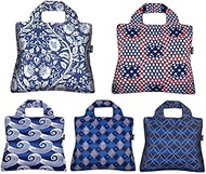 Envirosax Reusable Grocery Bags- Set of 5 Tokyo Designs,Eco Friendly Foldable Shopping Tote Bag