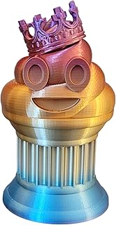 Znet3D King Poop Emoji Trophy - Fun Award & Gift - Handmade w/Additive Manufacturing - 6" inches Tal