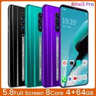 Rino3 pro Android สมาร์ทโฟน 5.8 นิ้ว จริง4G + 64G มาร์ทโฟนจดจำใบหน้าลายนิ้วมือปลดล็อคเกมโทรศัพท์มือถือ