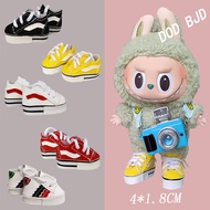 รองเท้า Labubu (4*1.8ซม.) สำหรับตุ๊กตา Labubu Macaron ขนาด17ซม. และตุ๊กตาซม. ตุ๊กตาผ้า15ตัวและรองเท้าผ้าใบตุ๊กตา BJD ขนาด30ซม. 1/6 BJD