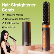 Negative Ion Hair Straightener Portable Electric Hair Comb Straightener Professional