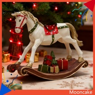 Moon* Decorative Horse Statue Compact Horse Statue Vintage Hand-painted Wooden Rocking Horse Statue 