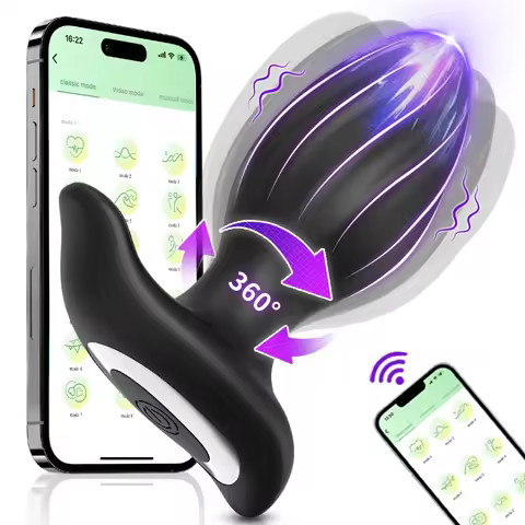 Anal Plug Vibrator Gay Massager 360Β° Rotate Butt Plug Vibrating Stimulator Penetration Anal Vibrator