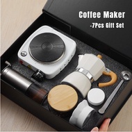 7Pcs Coffee Maker Gift Set Moka Pot Coffee Machine Kit Portable Hand Brew Espresso Coffee Equipment