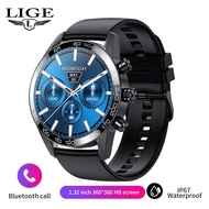 LIGE เดิม360 AMOLED HD หน้าจอนาฬิกาสำหรับผู้ชายบลูทูธโทรดูสมาร์ทกีฬาธุรกิจแฟชั่น100 + หน้าปัดกันน้ำ Smart Watch + กล่อง