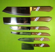 มีดทำครัวกีวี Kiwi จัดชุด 6 เล่ม มีดเชฟ ใบมีดสแตนเลสคมกริบไม่เป็นสนิมด้ามไม้สวยงาม Cooking Knives Kiwi set 6 pcs 504 503 502 245 172 173 Stainless steel Wood Handle Chef's Knife