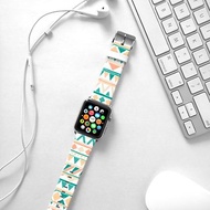 Apple Watch Series 1 , Series 2, Series 3 - Apple Watch 真皮手錶帶，適用於Apple Watch 及 Apple Watch Sport - Freshion 香港原創設計師品牌 - 薄荷綠部落圖紋 02