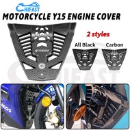 HIFAST Yamaha Y15ZR V1 V2 Engine Cover ABS Carbon Black Motorcycle Cover Enjin Y15 Accessories  Carbon Black Engine Guard Cover Alloy Radiator Tank Skru Body Set