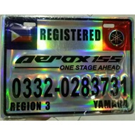 THAI HOLOGRAM METAL EMBOSSED MOTORCYCLE TEMPORARY PLATE