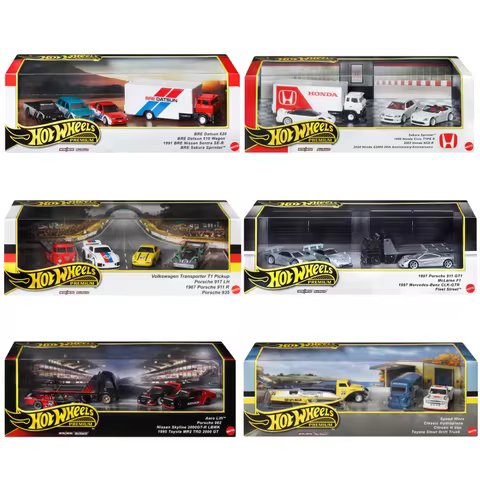 Hot Wheels GMH39 Series Alloy Garage Model,Porsche Honda Nissan Toyota 1:64 Die-Cast Model,Collector