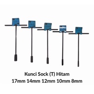 Black T-socket wrench fit 17mm / Socket wrench 17mm