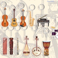 ELLSWORTH Guitar Model Pendant, VIOLIN Clarinet Guitar Acrylic Keychain, Backpack Ornament Djembe Dr