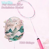 WUDILE Badminton Racket, 4U 22LBS G5  Cherry Racquet Carrying Bag, Portable Non-slip Handle High Res