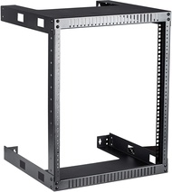 KENUCO Black 9U Wall Mount Open Frame Steel Network Equipment Rack 17.75 Inch Deep - Black - 9U - W1