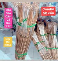[Combo 50 cần] Cần câu cắm cá lóc trê dây dù ni nông lưỡi hạt bắp số 8 chống quát Bắt Cá Fishing Đi 
