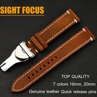 19mm 20mm Vintage Deployant Clasp Leather Watch Strap for Tudor Black Bay Pro/GMT/Chrono/P01/Ranger/Pelagos/Fifty-Eight/39/41 S&amp;G Watch Band Tudor Deployment Clasp Watch Strap Watchband