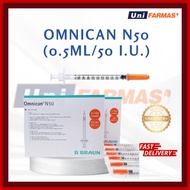 B BRAUN OMNICAN INSULIN SYRINGE 0.5ML/50 I.U.