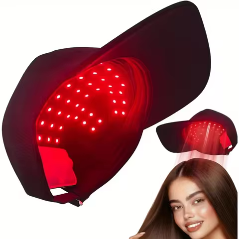 Head Massage Cap, Scalp and Hair Massage Cap 4 Modes to Choose From, Red and Blue Colors Alternate D