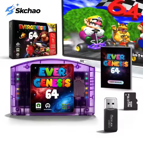 New N64 Open Source Game Card SC64 Flash Cart 9000 in 1 Video Game Console Modular Chip 6TG With 64G