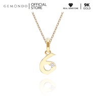 Gemondo จี้ทองคำ 9K ประดับเพชร เลขนำโชคหมายเลข 6 (ไม่รวมสร้อย) Lucky Symbol