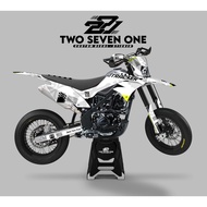 PUTIH Decal STICKER MOTORCYCLE DTRACKER WHITE YELLOW VARIATION STABILO DESIGN ONE ONE NINE FULL BODY