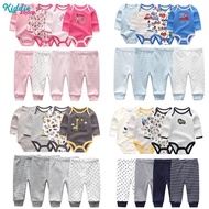 Kiddiezoom 8PCS Newborn Set Baby Boy Girl Clothes 2022 Spring Autumn Full Sleeve Romper Long Pants B