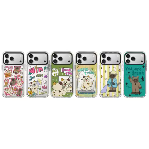 Win Cat 2.0 Acrylic White Border Phone Cover for IPhone 12 13 14 15 16 17 Pro Max Case for IPhone 17