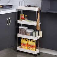 4 Layer Moving Rack Kitchen Storage Shelf Wall Cabinets Home Bedroom Bathroom Organizer Trolley